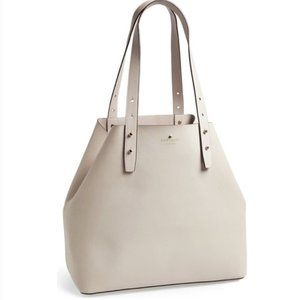 Kate Spade Leather Tote Cedar Street Lewis Shoulder Bag in Taupe (Clock Tower)
